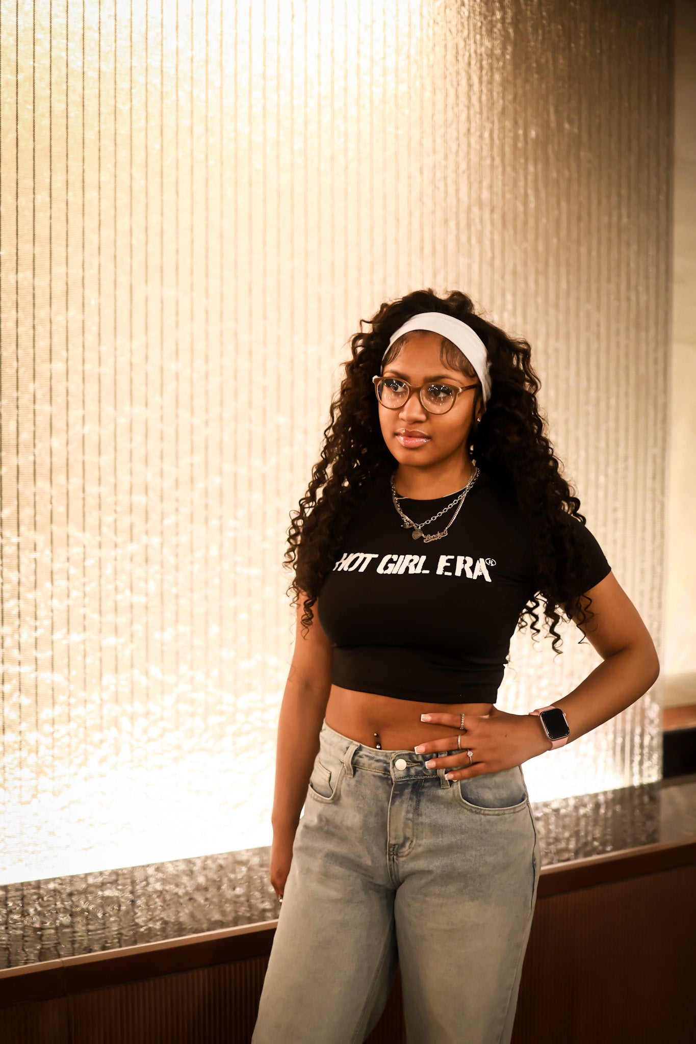 Black "Hot Girl Era" Short Sleeve Crop Top
