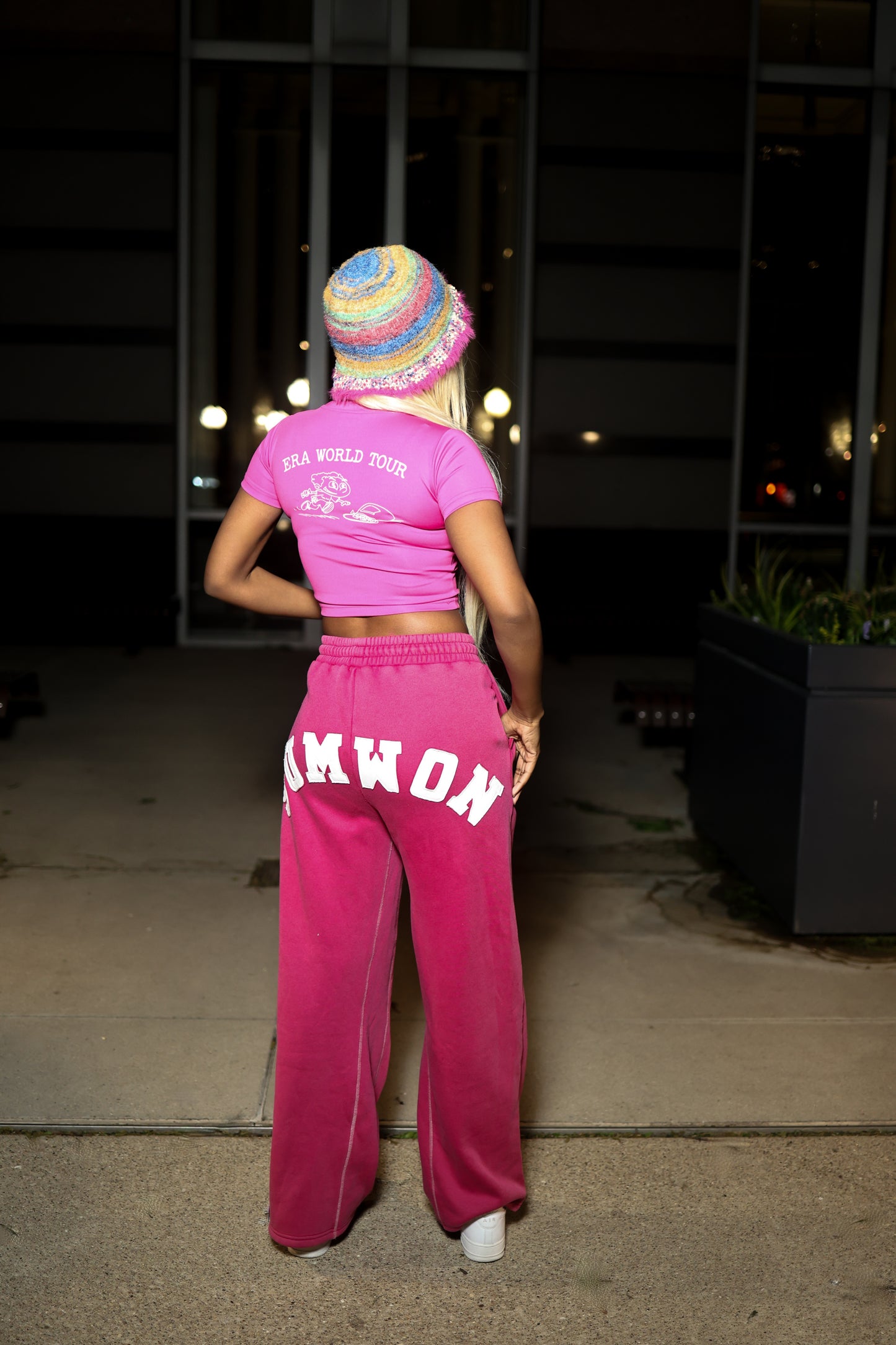 Pink "Hot Girl Era" Short Sleeve Crop Top