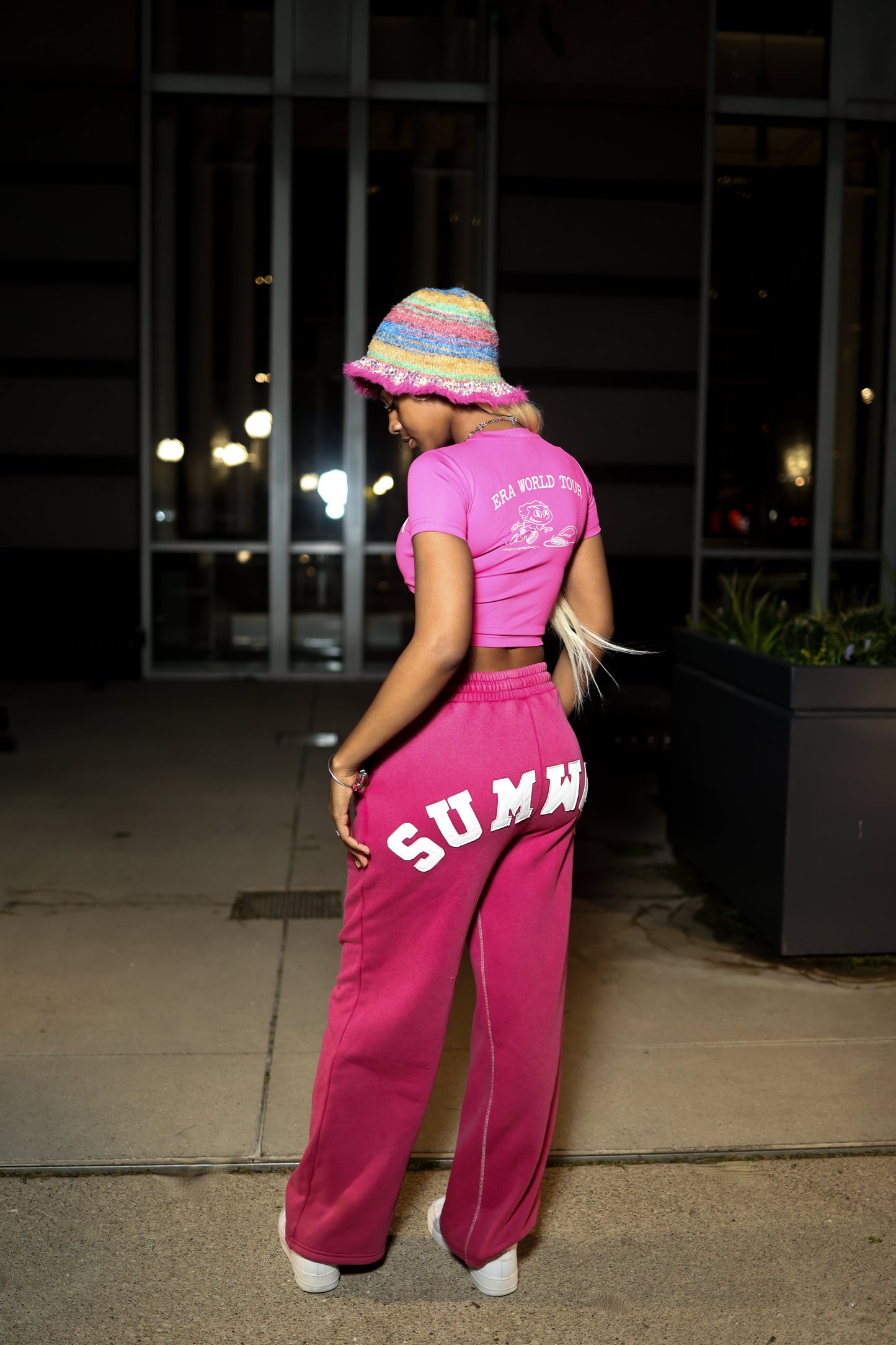 Pink "Hot Girl Era" Short Sleeve Crop Top