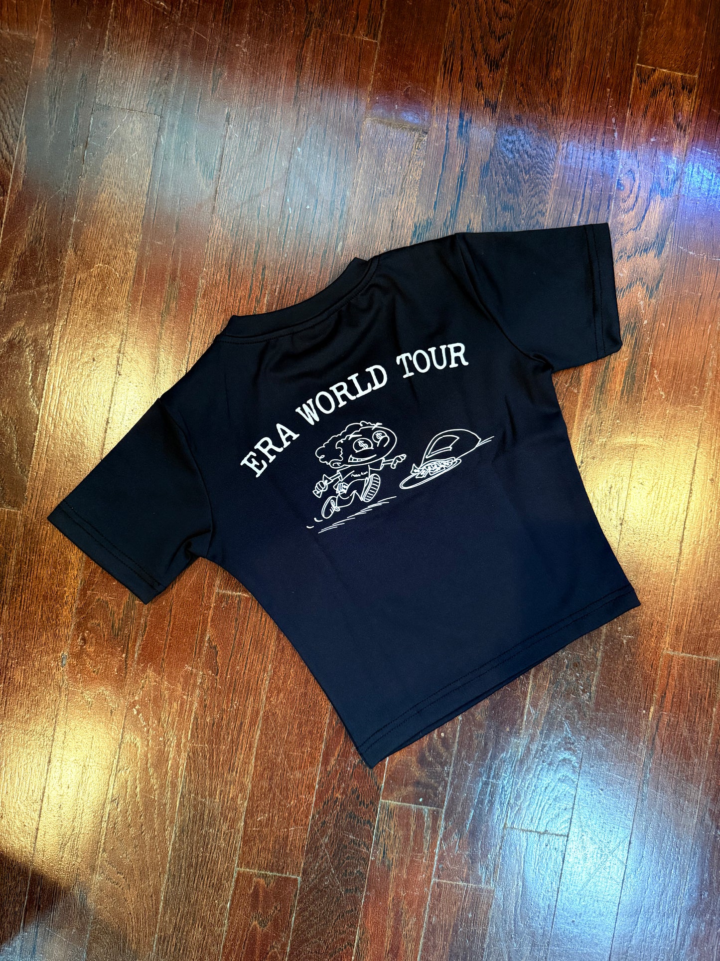 Black "Hot Girl Era" Short Sleeve Crop Top