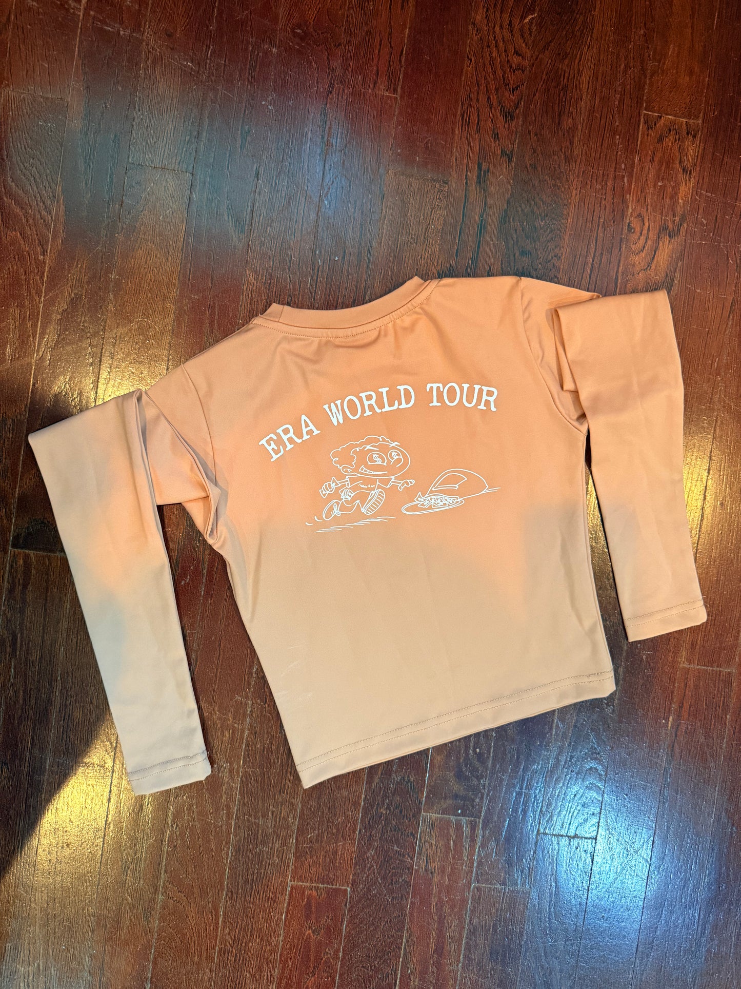 Light Brown "Hot Girl Era" Long Sleeve Crop Top