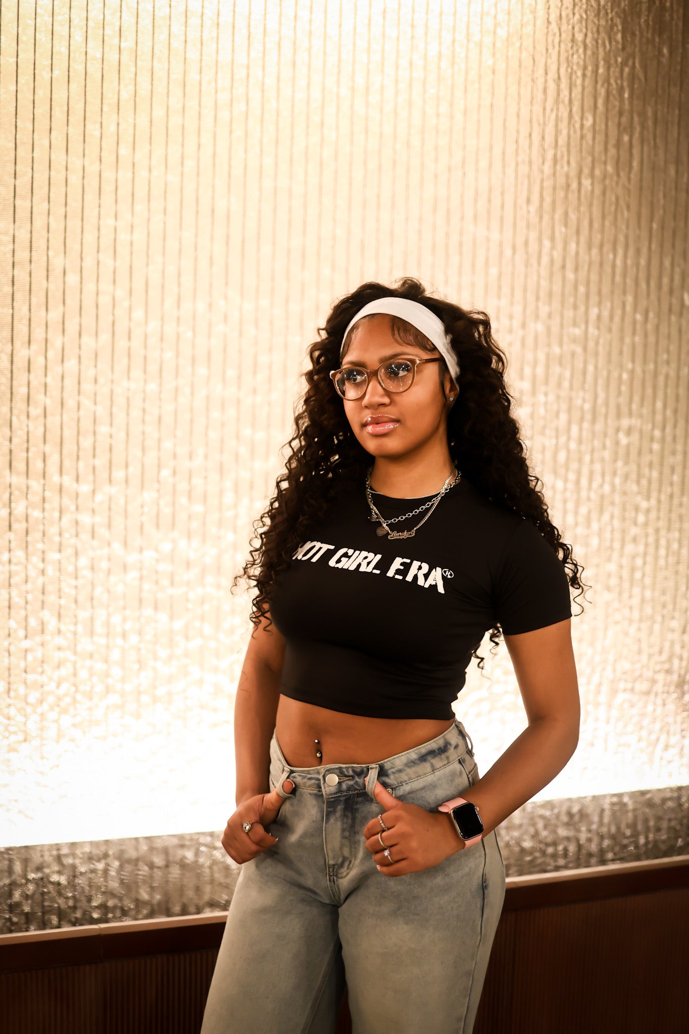 Black "Hot Girl Era" Short Sleeve Crop Top